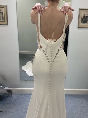 Maggie Sottero Ivory Backless Bridal Gown with Lace Insets